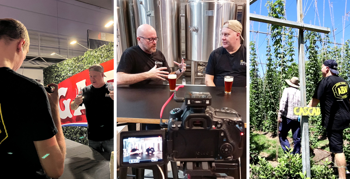 The voyage takes Adsy and Joel from beer festivals to breweries to hop farms.