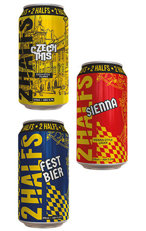 2 Halfs Brewing Czech This, Sienna & Festbier