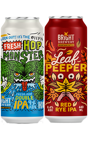 Bright Brewery Fresh Hop Monster (with KAIJU!) & Leaf Peeper