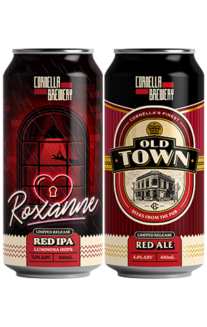 Cornella Brewery Roxanne Red IPA, Old Town Red Ale & Festbier