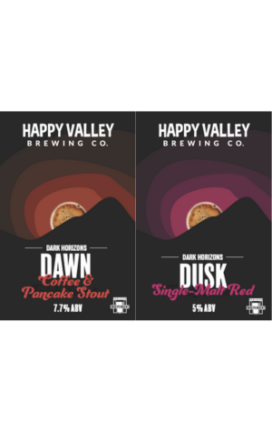 Happy Valley Dawn Coffee & Pancake Stout & Dusk Single Malt Red