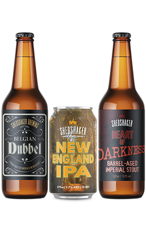 Shedshaker NEIPA, Belgian Dubbel & Heart of Darkness Imperial Stout