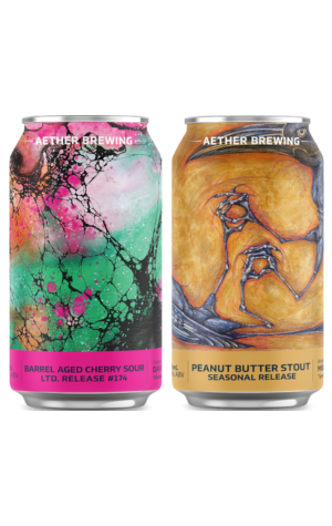 Aether Brewing Barrel Aged Cherry Sour & Peanut Butter Stout