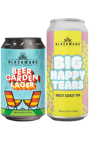 Blackman's Brewery Beer Garden Lager & Big Happy Tears