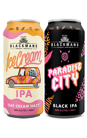 Blackman's Brewery Ice Cream IPA & Paradise City Black IPA