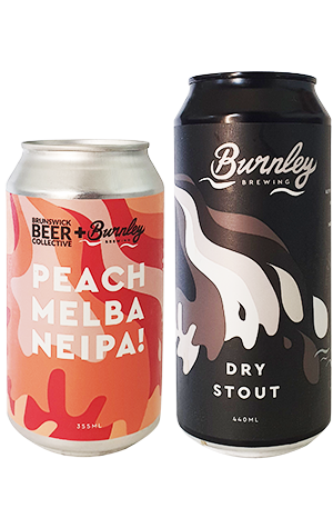 Burnley Brewing Peach Melba NEIPA & Dry Stout