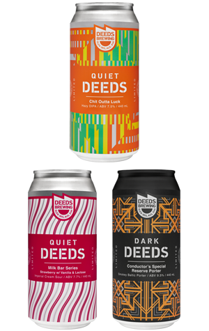 Deeds Brewing Chit Outta Luck, Milk Bar Strawberry & Vanilla & Conductors Special