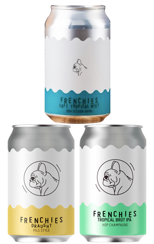 Frenchies Soft Tropical Mist DDH Session NEIPA & Draught Pils Style & Tropical Brut IPA