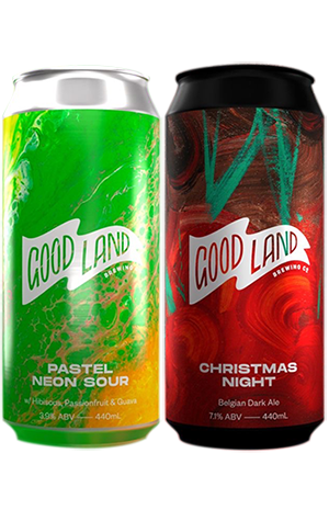 Good Land Brewing Pastel Neon Sour (with Hibiscus, Passionfruit & Guava) & Christmas Night