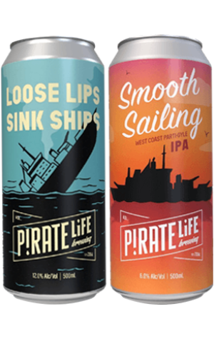Pirate Life Loose Lips Sink Ships IIIPA & Smooth Sailing West Coast IPA