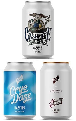 Revel Brewing Cashmere, Cryo Daze & Muscat Red IPA