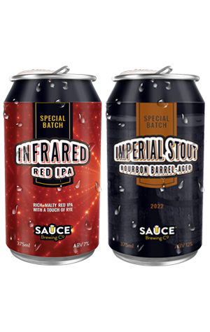 Sauce Brewing Co Infrared Red IPA & Imperial Stout Bourbon Barrel-Aged