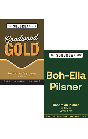 The Suburban Brew Goodwood/Glynburn Gold & Boh-Ella Pilsner