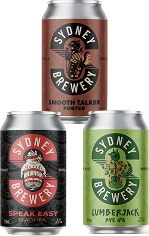 Sydney Brewery Smooth Talker, Speak Easy & Lumberjack