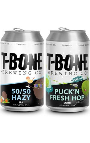 T Bone Brewing 50/50 Hazy IPA & Puck'n Fresh Hop Hazy Sour