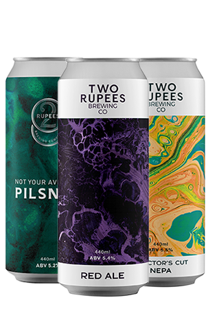 Two Rupees Not Your Average Pilsner, Red Ale & Directors Cut NEPA