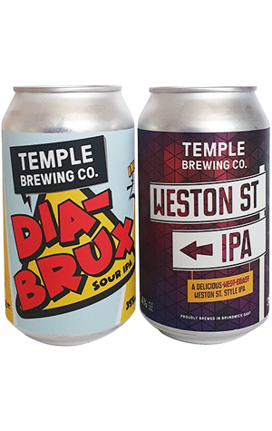 Temple Brewing Dia-Brux & Weston Street IPA